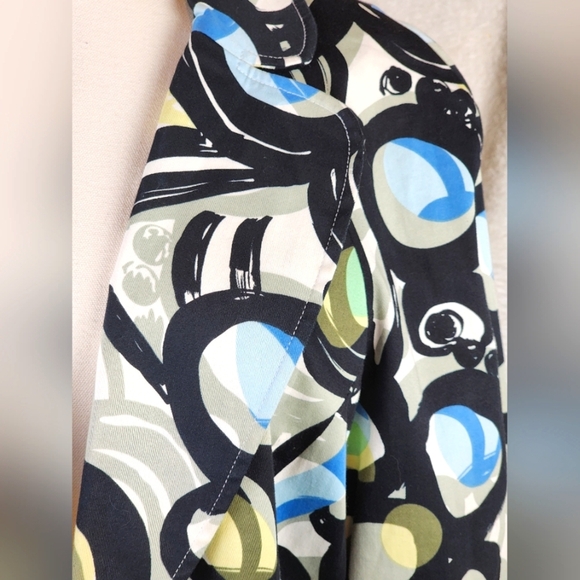 Willi Smith Abstract Print Tie-Waist Jacket Size L Retro Mod Blazer - Picture 3 of 8